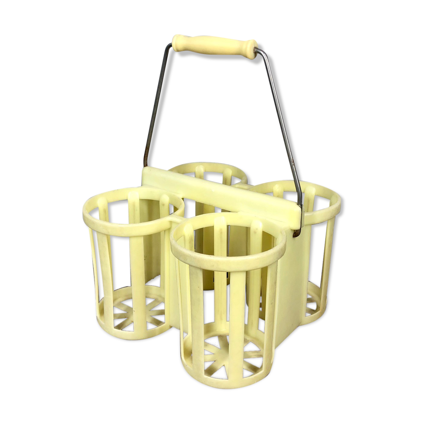 Porte-bouteille vintage jaune