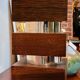 Large vintage architectural table lamp – Stacked Wood & Metal Base