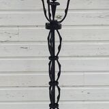 Black wrought iron floor lamp attributed to Gilbert Poillerat