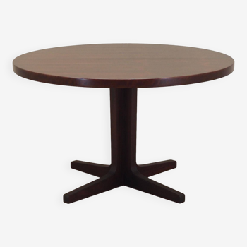 Round rosewood table, Danish design, 1970s, manufactured by Skovmand & Andersen