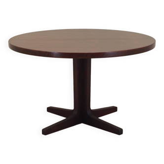 Round rosewood table, Danish design, 1970s, manufactured by Skovmand & Andersen