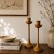 Pair of wooden candlesticks