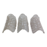 Lot de 3 Appliques en verre de Murano " Tuiles "