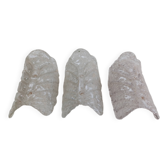 Lot de 3 Appliques en verre de Murano " Tuiles "