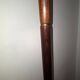 Rosewood mid century floor lamp with rattan shade, Sweden 1960s