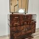 Exclusive 1940s Art Decò sideboard in walnut burl with mirror