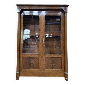 Bibliothèque - Vitrine de style Empire en acajou