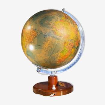 Old glass lamp and globe signed JRO GLOBUS | Selency