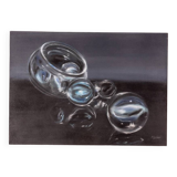 Oil painting on canvas title “pandora” marble series year 2022