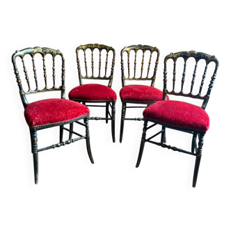 Black and gold Napoleon III chairs