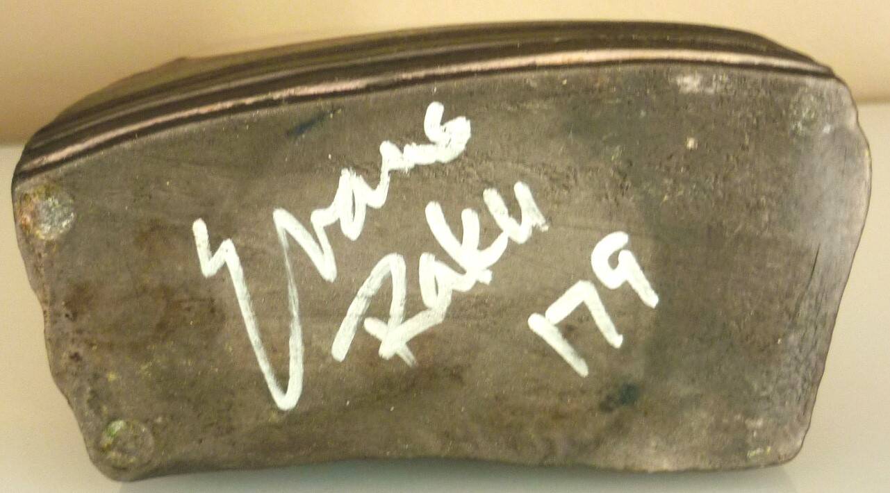 Raku ceramic vase, brutalist, gilded, design by Tony Evans