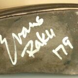 Raku ceramic vase, brutalist, gilded, design by Tony Evans