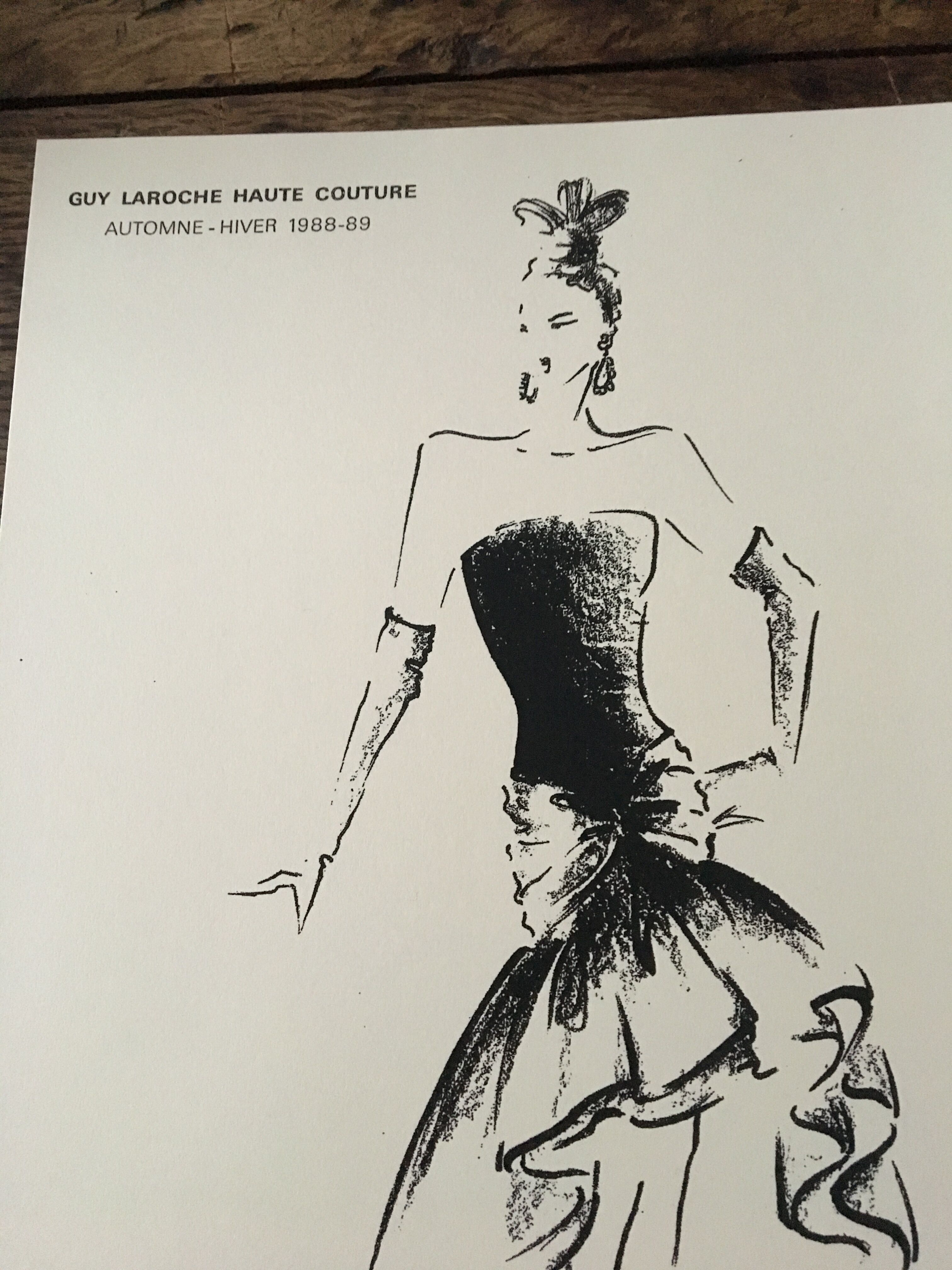 Illustration of press fashion by Guy Laroche, 80s