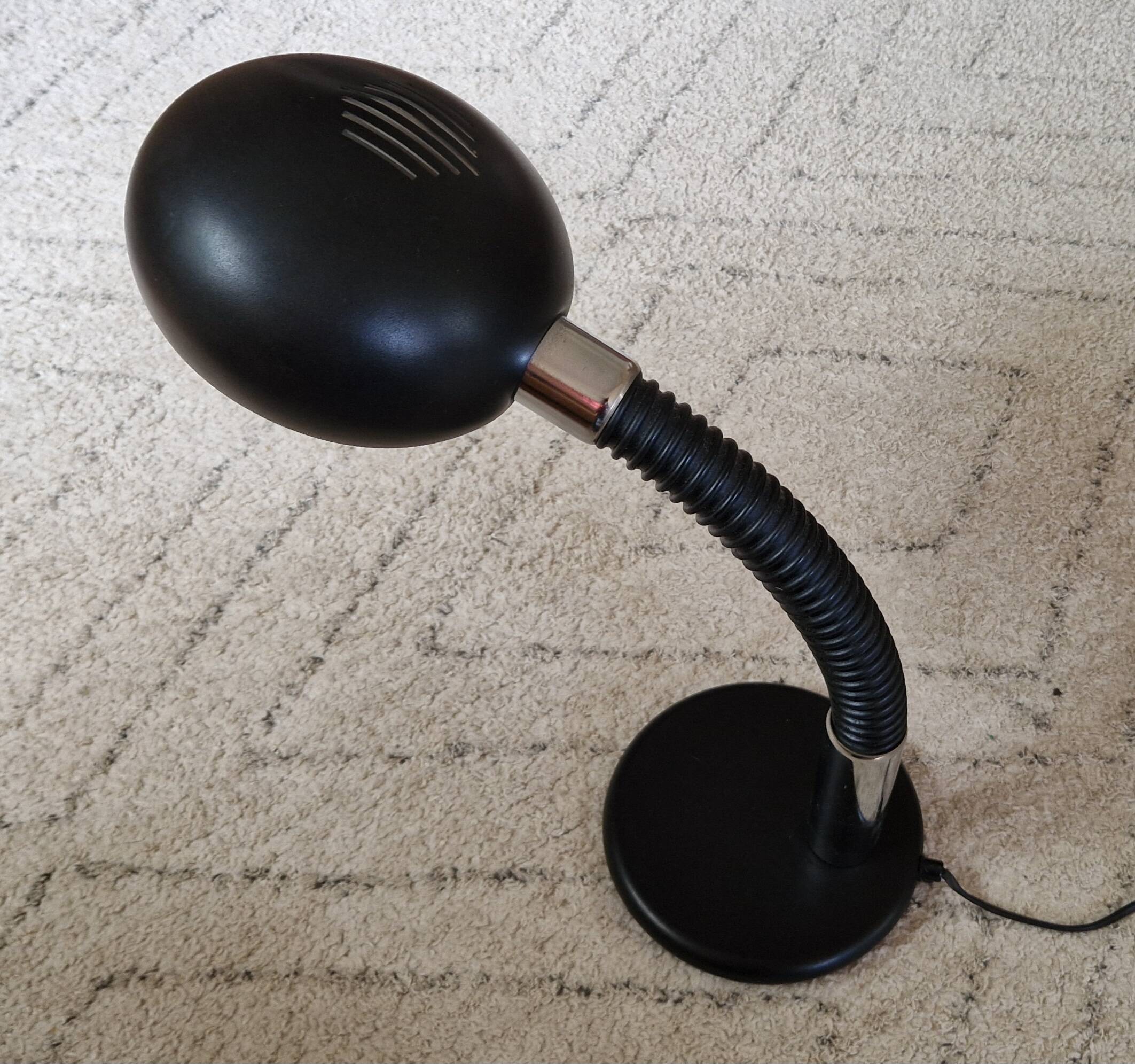 Gamma lux italy black and chrome articulated desk lamp 1970