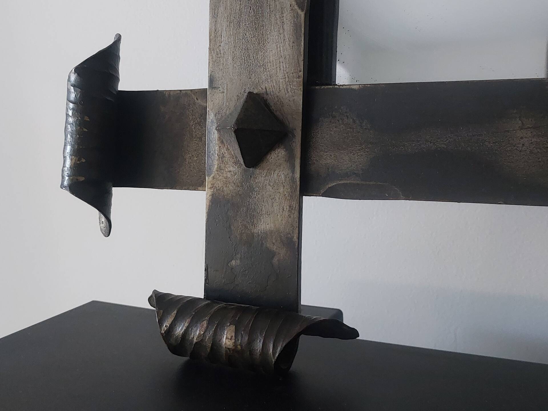 Miroir fer forgé brutaliste