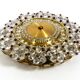 Mid Century Modern ceiling lamp made of glass stones and brass frame