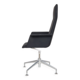Conference chair, Brunner, with textile cover, black, chrome