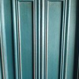 Pair Old Patinated Door Blue Aubusson Wooden Door Deco
