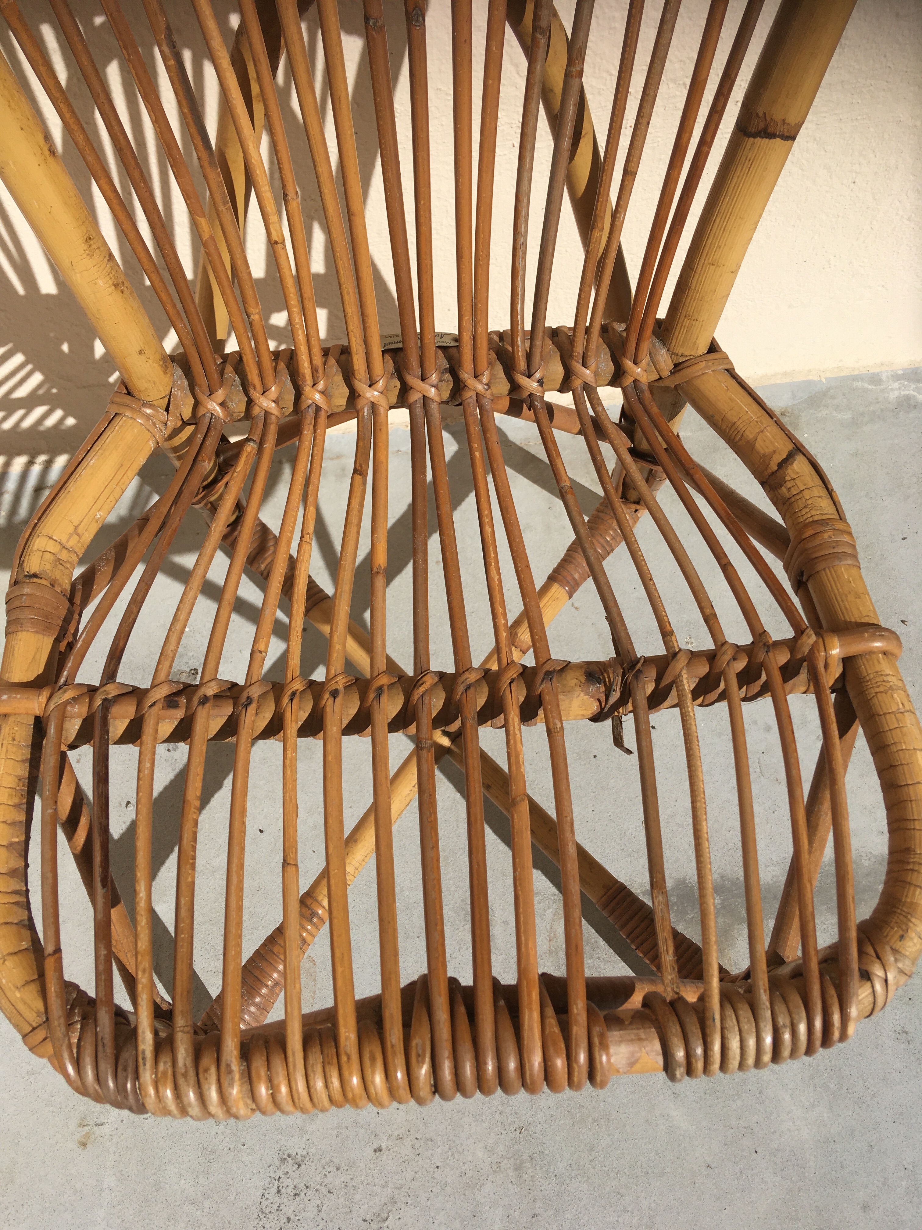 Chaise en rotin d'Audoux-Minnet