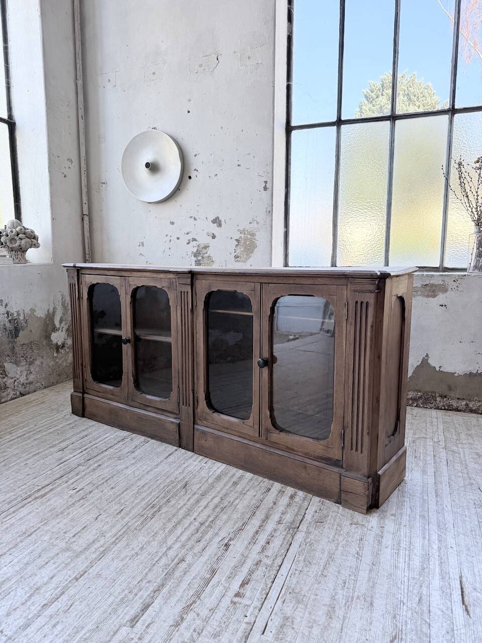 Enfilade display cabinet, solid oak, 1920.