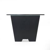 Coffee table with a glass top and black stained wood frame, 1930s.