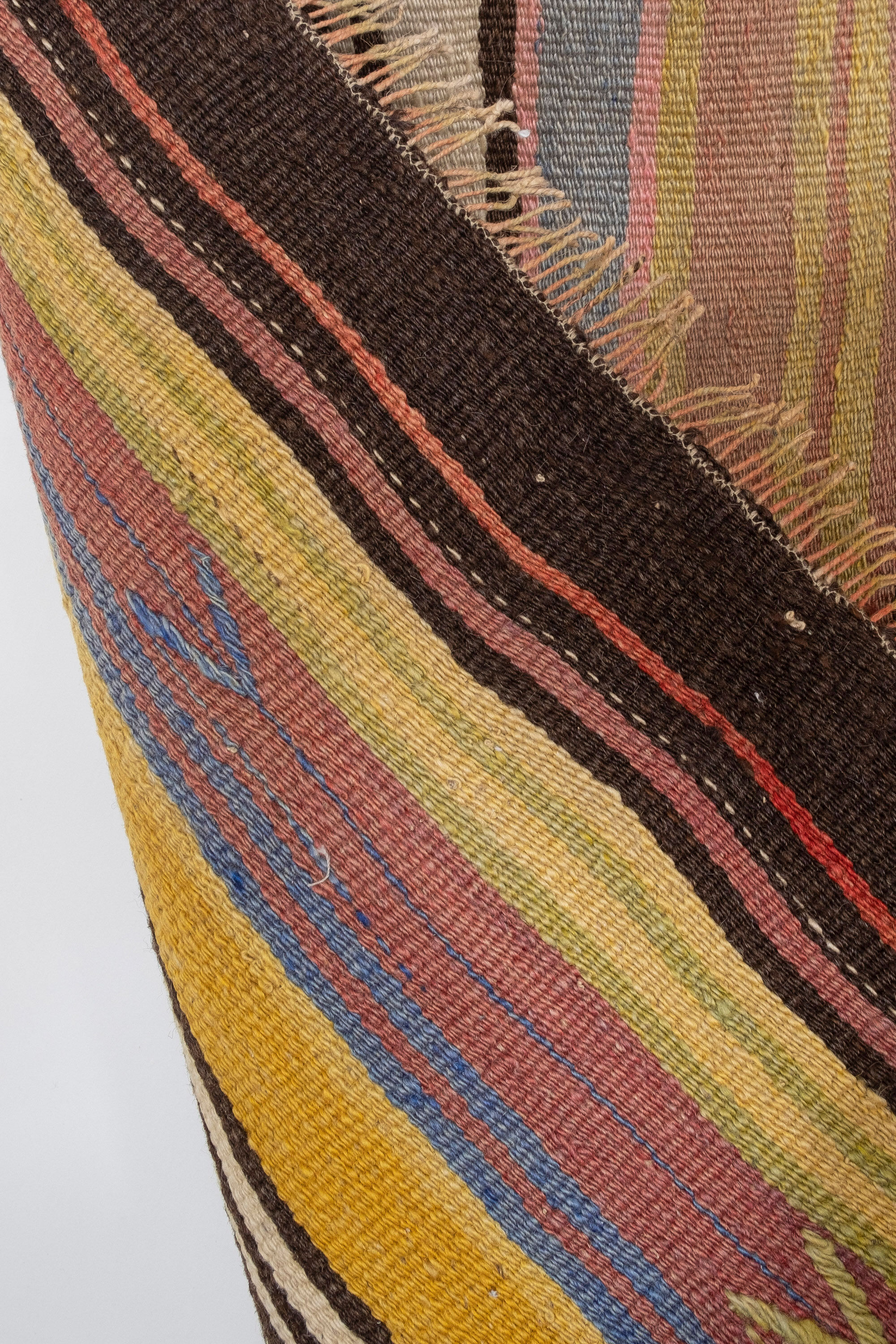 Striped Colorful Vintage Kilim Runner Rug 80 x 363 cm