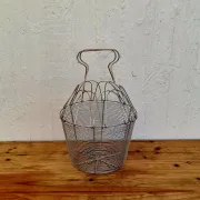 Vintage rigid woven metal salad bowl