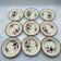 9 soup plates Badonviller model "Les Roses" from the 1950s