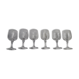 6 Matignon-style crystal port glasses