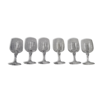 6 Matignon-style crystal port glasses
