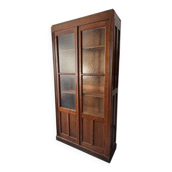 Ancienne armoire vitrée, bibliothèque vintage, vitrine, cabinet, pharm