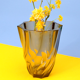 Twisted smoked glass vase