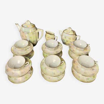 15-piece Limoges porcelain coffee service Massé et Surget