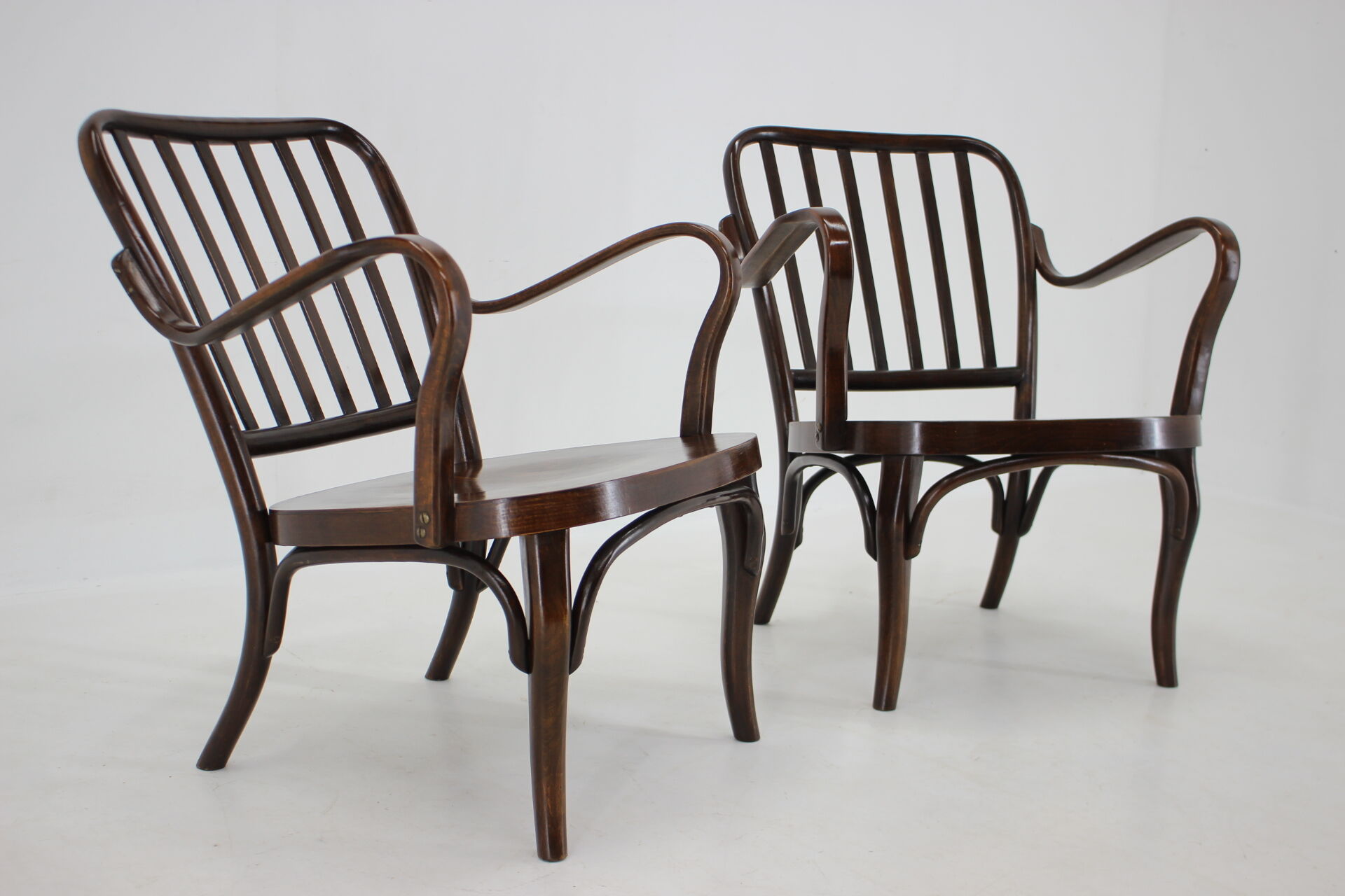1950s Pair of Josef Frank Bentwood Armchairs no. 752 by Thon