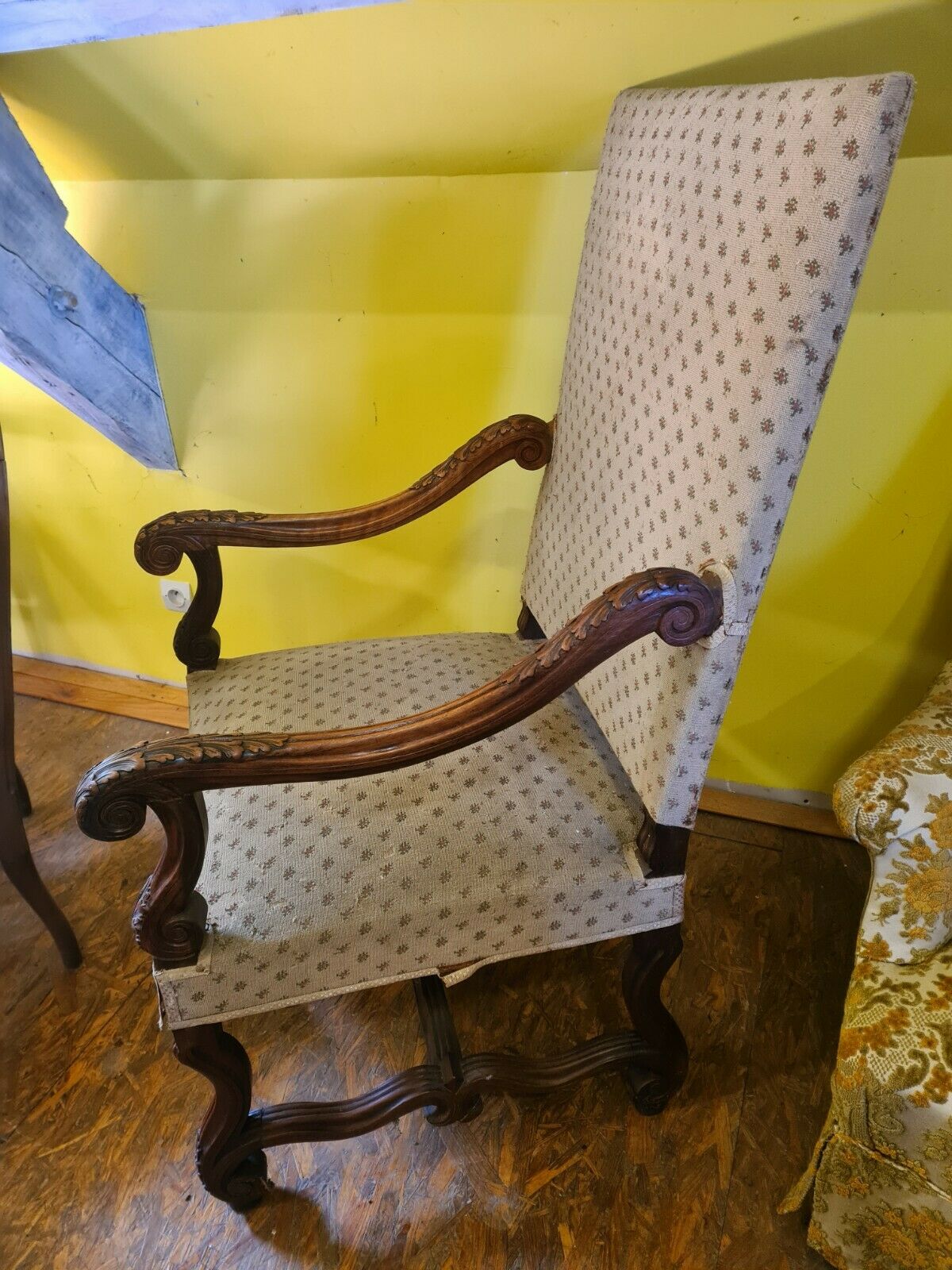 Walnut renaissance style armchair