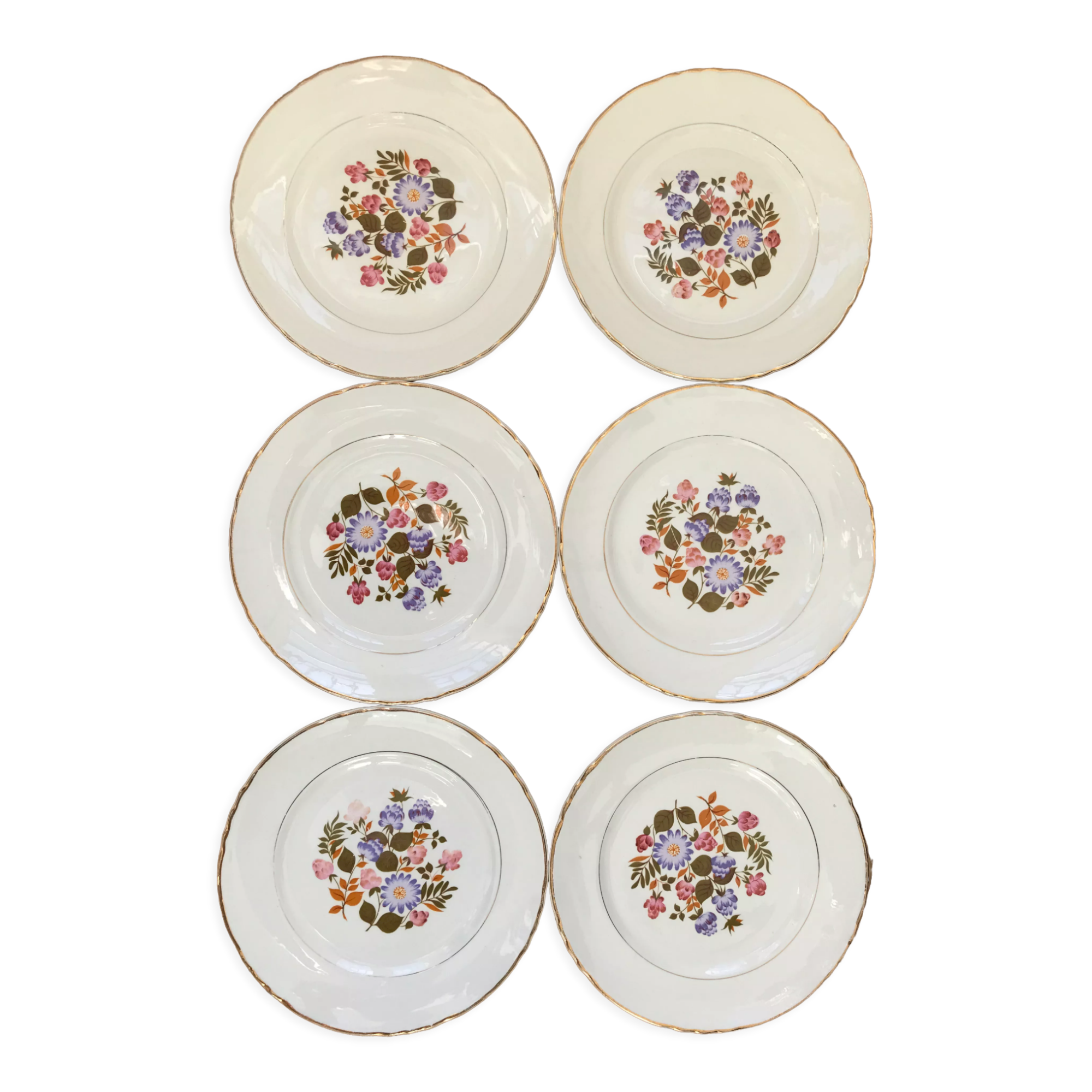 Series of 6 dessert plates