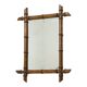 Antique French Wooden Faux Bamboo Mirror 52x39cm