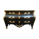 Chest of drawers "tomb" patinated black regency style