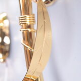 24 kt gold-plated tulip glass wall lamps Italian design 1970