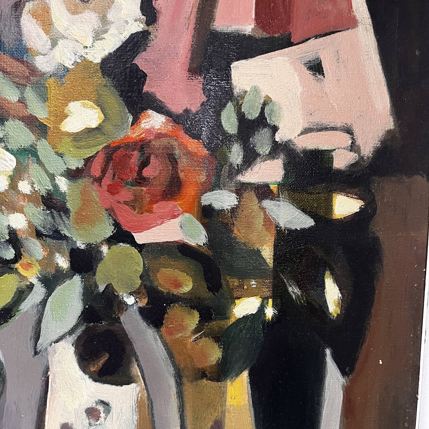 Cubist bouquet painting