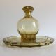 ART DECO Tray and Carafe Amber Yellow Glass