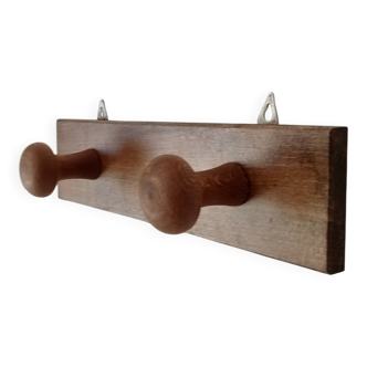 Vintage wooden wall coat rack