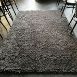 Plain anthracite wool rug