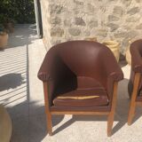 3 Charles Bernel armchairs