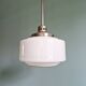 Art Deco pendant light in white opaline glass, 1930s