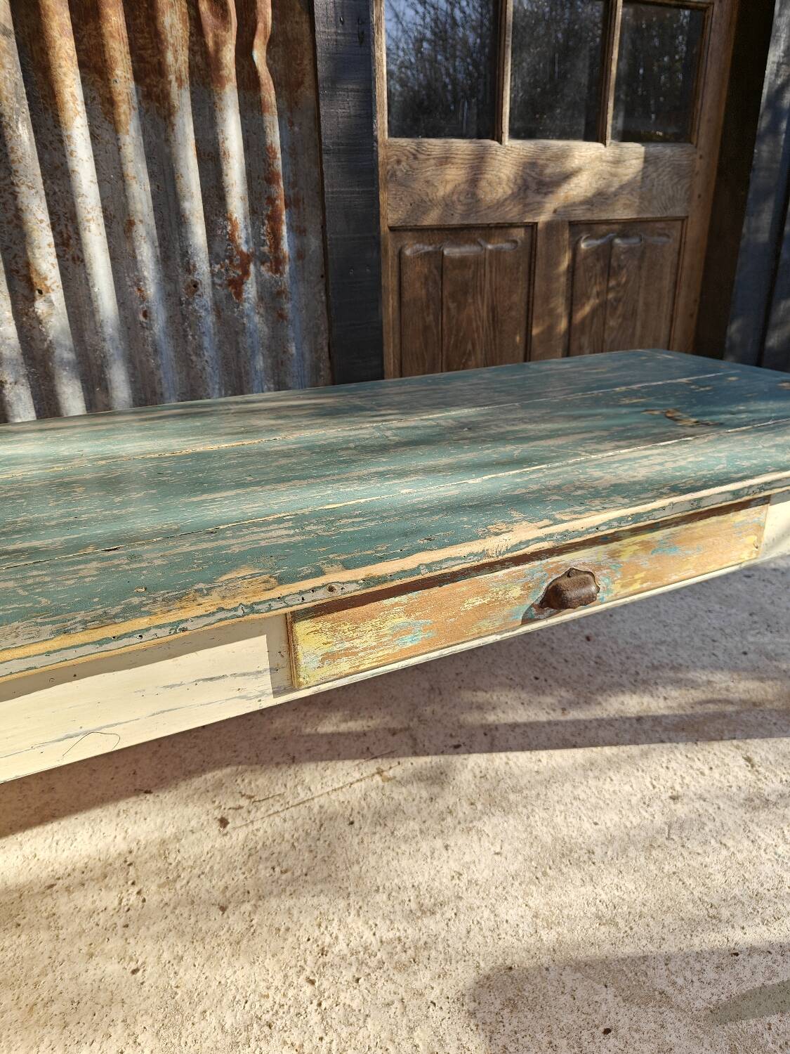 Patinated country coffee table