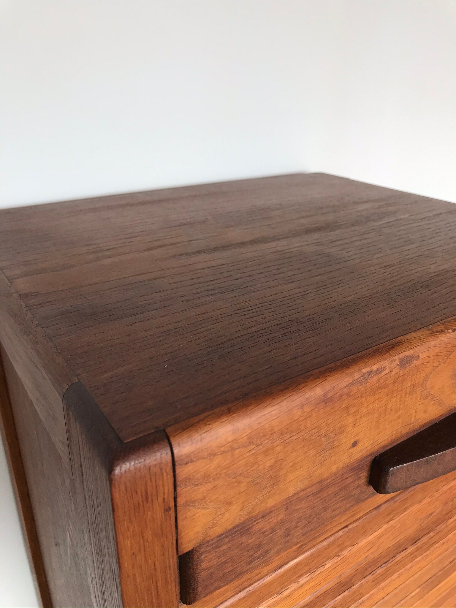 Vintage curtain binder in solid oak 5 shelves