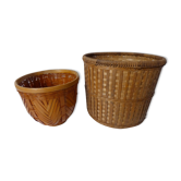 2 rattan pot covers