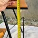 Small table, vintage Scandinavian TV unit in metal and wood, renovated.