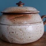 Stoneware tureen from Puisaye, signed Jean Pierre Prud’homme